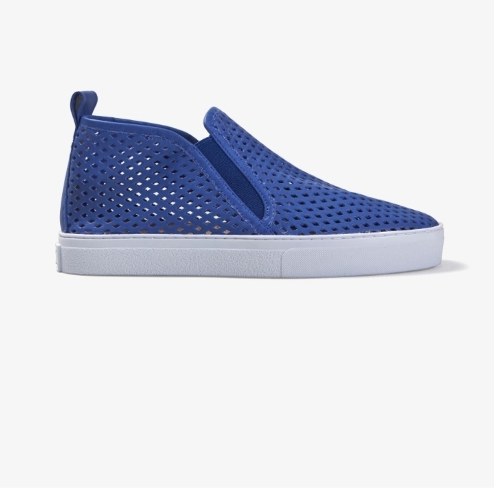 Jibs Unisex Mid Rise Galaxy Blue Slip-on Perforated Leather Odor Free Handmade - Picture 2 of 16